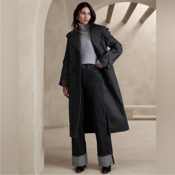 NWT! Banana Republic Black Timeless Trench Coat - Multiple Sizes💙💫 - Picture 1 of 13